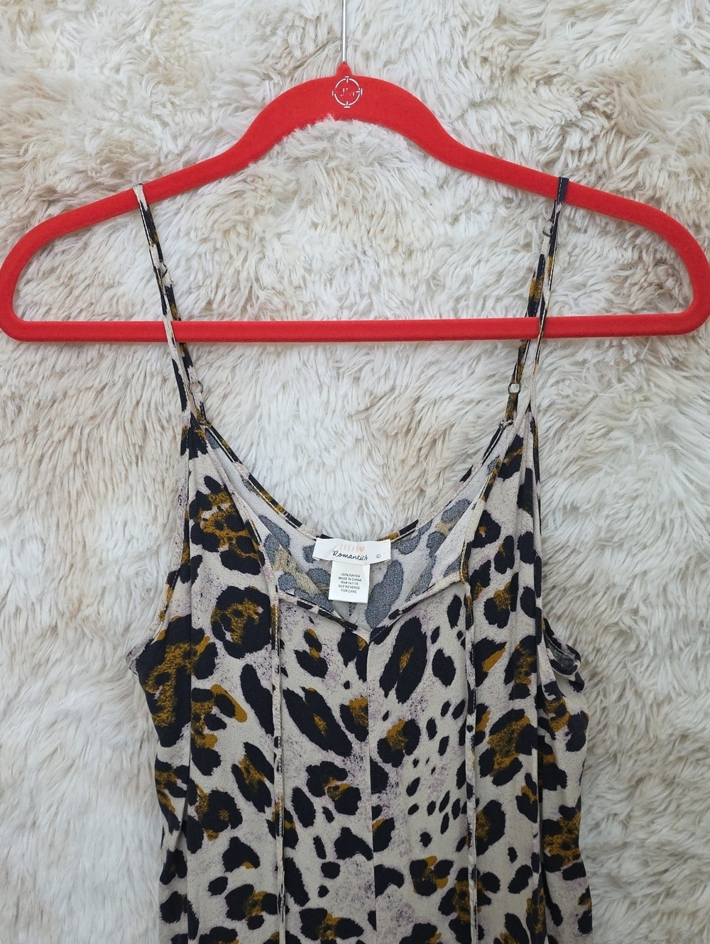 *Urban Romantics Leopard Print Midi Slip Dress Rayon Size Large - Picture 2 of 9
